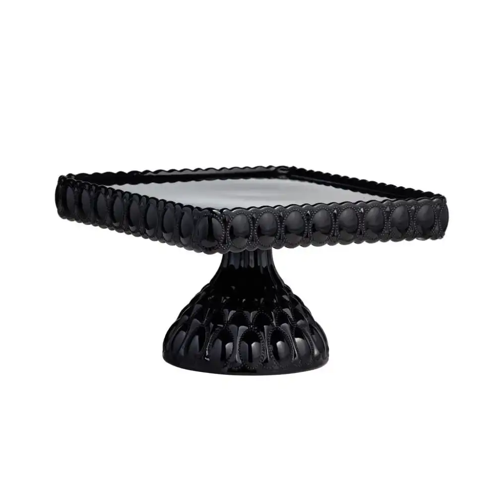 Mosser Glass Elizabeth Square Cake Plate | Black