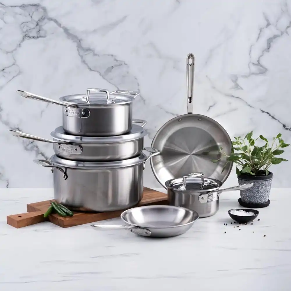 Alternative view of All-Clad D5 Brushed Stainless Steel Cookware Set | 10-Piece