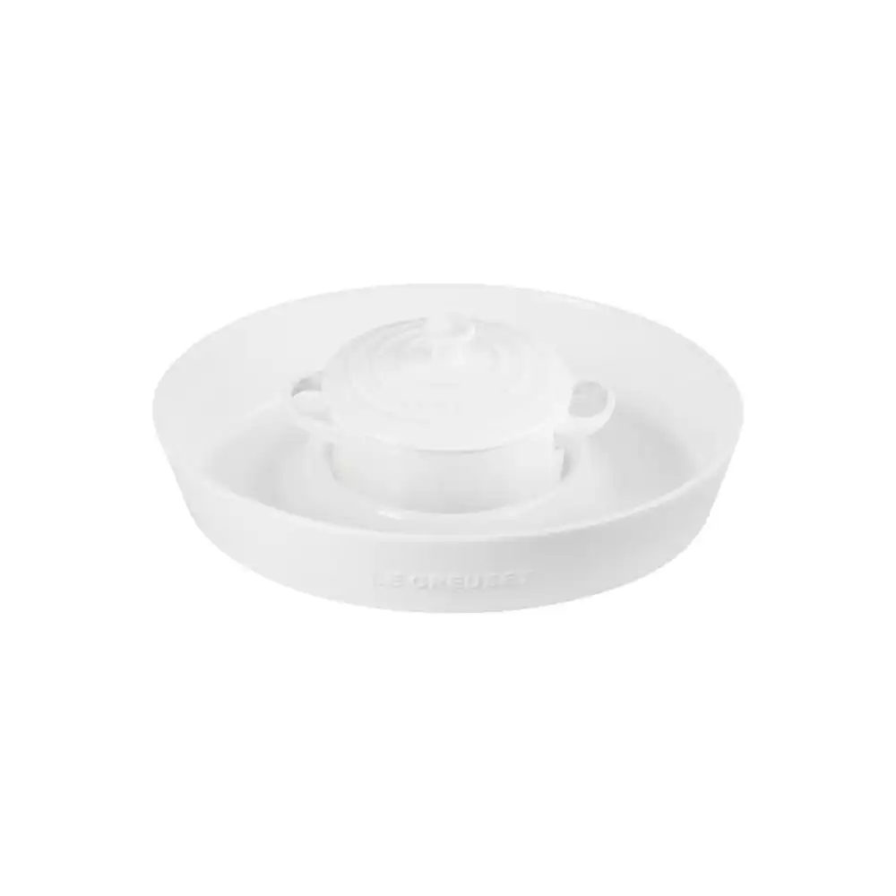 Alternative view of Le Creuset Oval Chip and Dip & 24oz Round Mini Cocotte Set | White