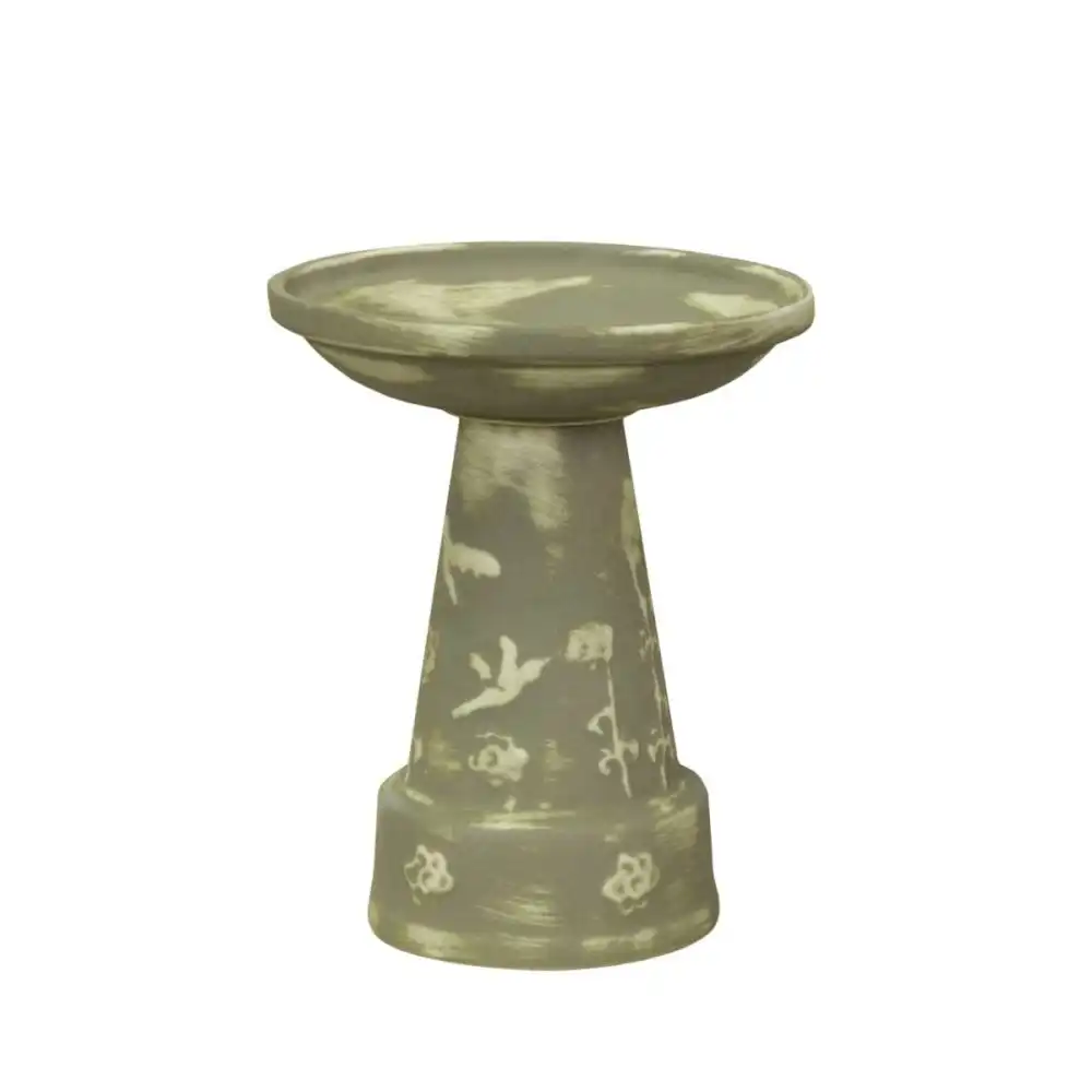 Ohio Stoneware Heritage Mini Birdbath | Green