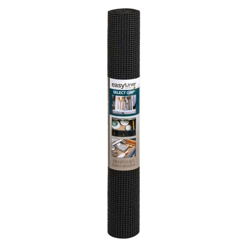Duck Brand Easy Liner Select Grip 20" x 6' Shelf Liner | Black