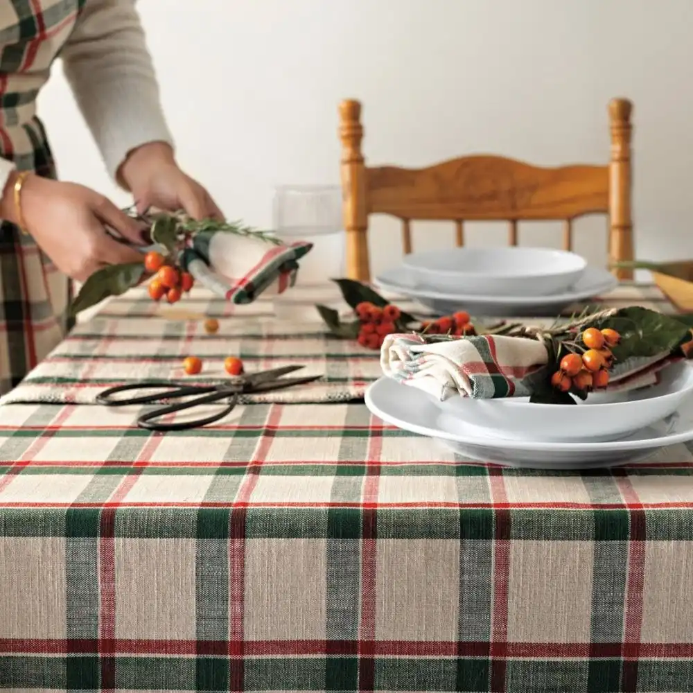 Alternative view of Now Designs by Danica 120" x 60" Tablecloth | Noel Plaid