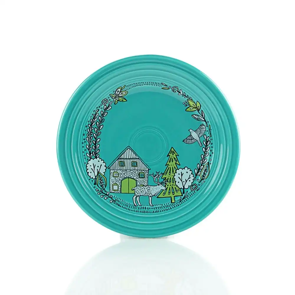 Fiesta® 9" Classic Rim Luncheon Plate | Nordic Woodland (Turquoise)