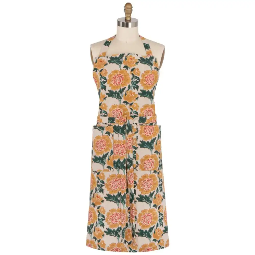 Danica Heirloom Block Print Apron | Goldenrise