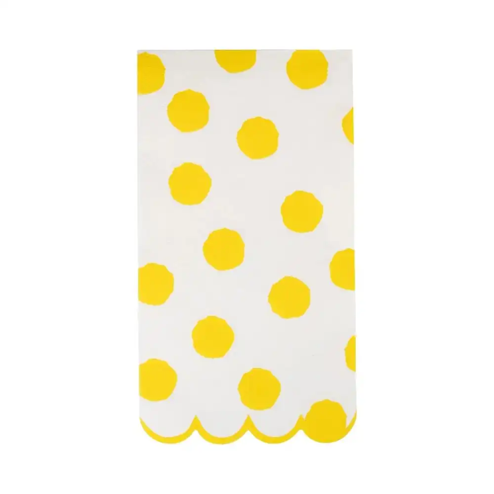 My Mind's Eye 24-Piece Polka Dot Dinner Napkins | Yellow