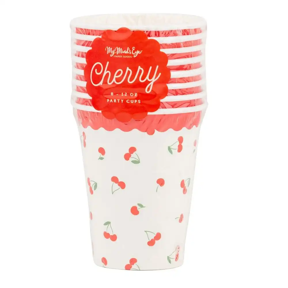 Alternative view of My Mind's Eye Cherries Paper Party Cups | 8-Piece