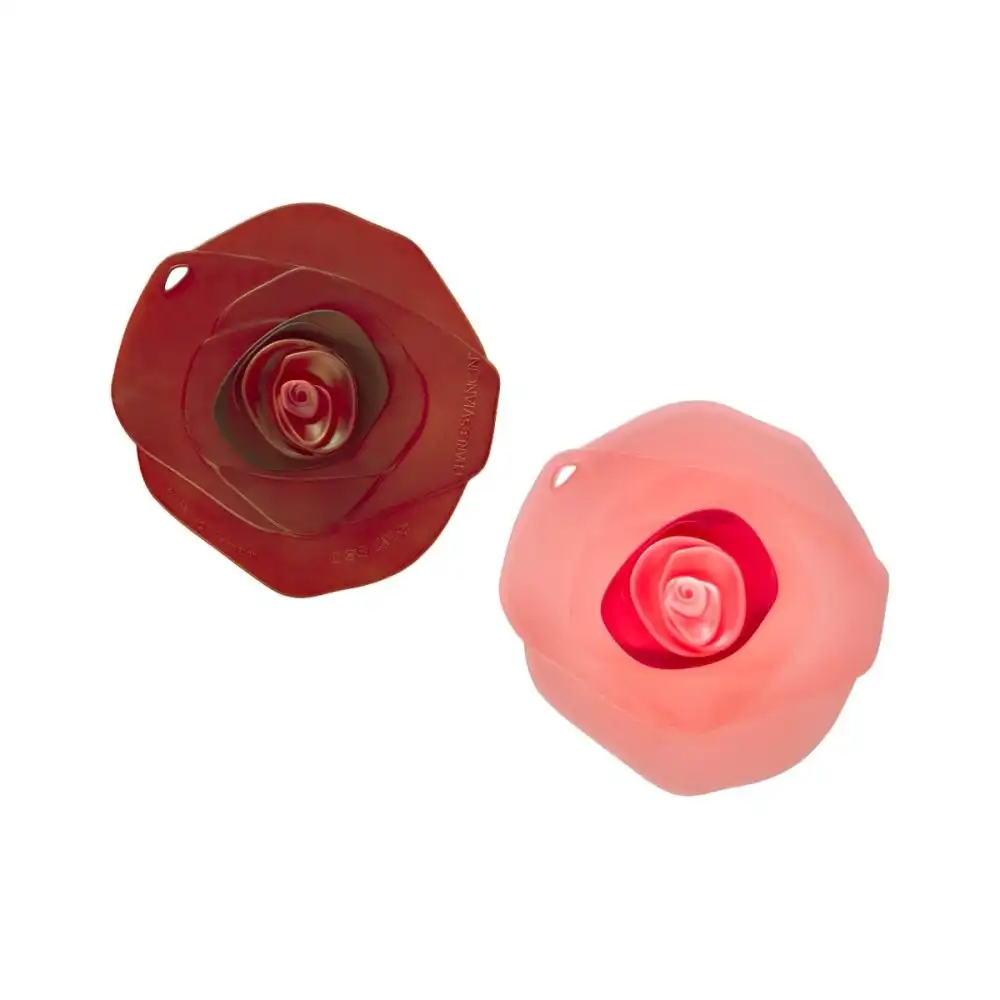 Charles Viancin Silicone Drink Covers | Rose (Set of 2 - Pink & Dark Red)