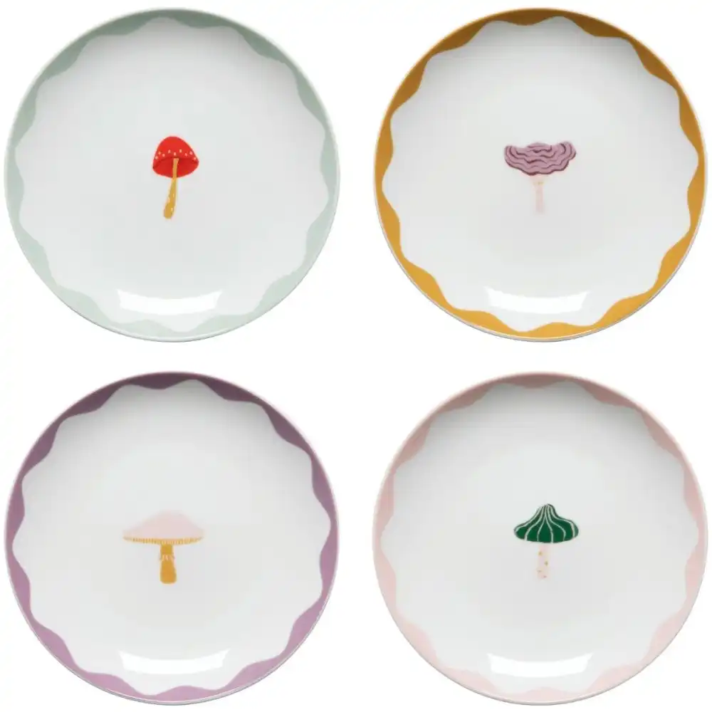 Danica Jubilee Appetizer Plates (Set of 4) | Mushroom Gems