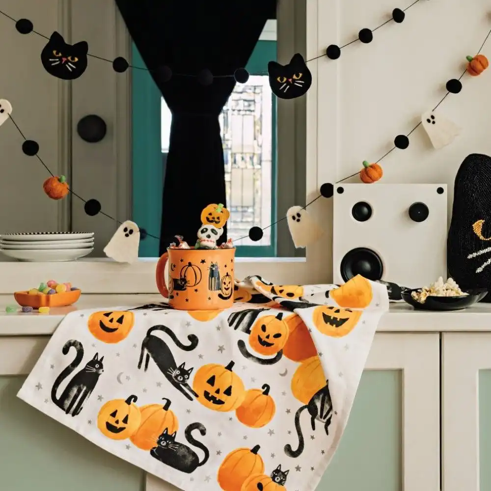 Alternative view of Danica Jubilee Printed Halloween Dishtowel | Purranormal Activity