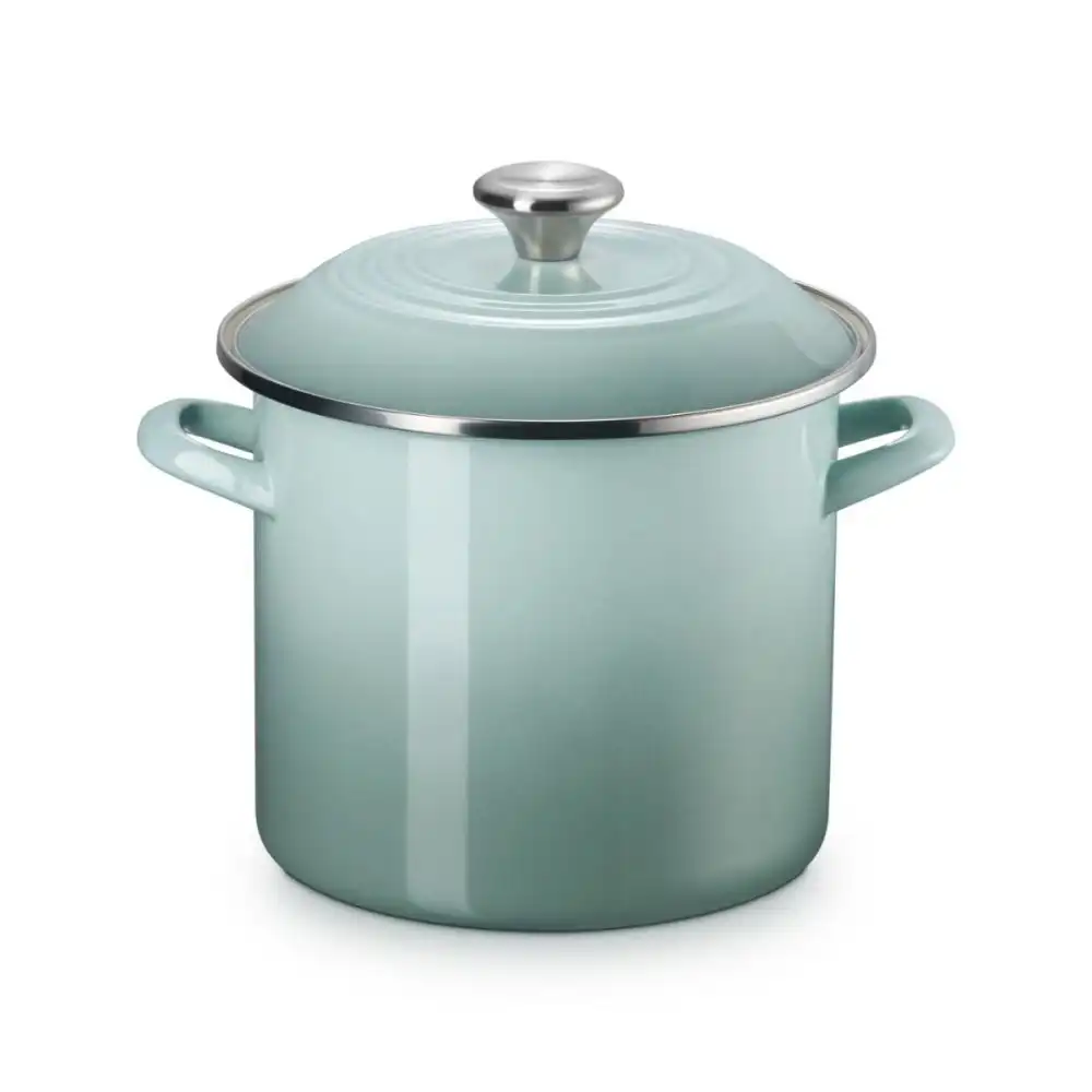 Alternative view of Le Creuset 8 Qt. Enamel On Steel Stockpot with Stainless Steel Knob | Sea Salt