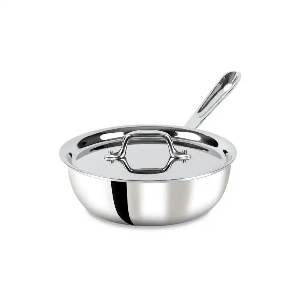 All-Clad D3 Stainless Steel 3-Ply Bonded Saucier with Lid | 2 Quart