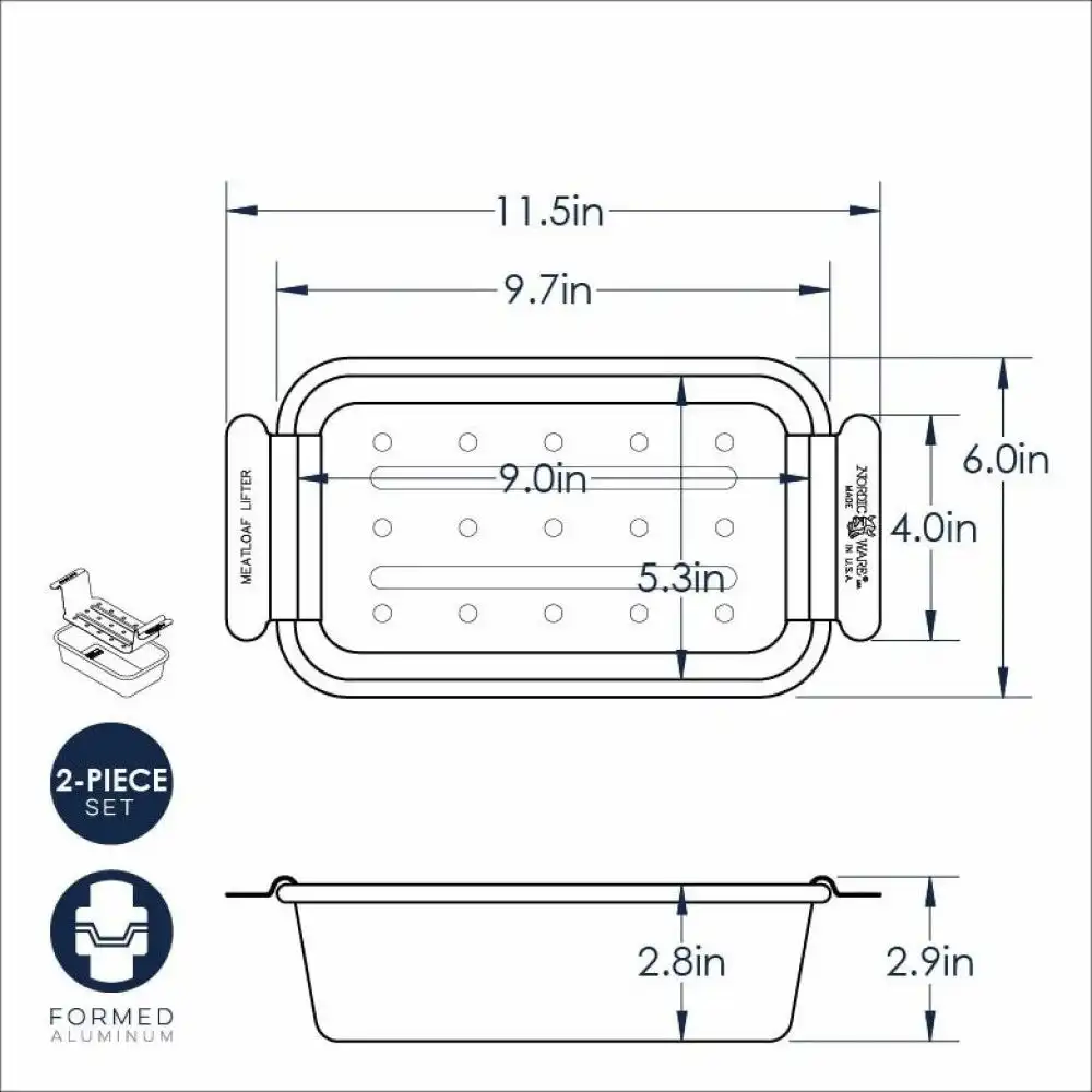 Alternative view of Nordic Ware Naturals 9" Meatloaf Pan with Lifting Trivet