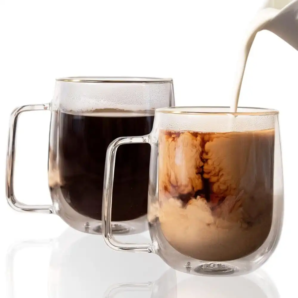 Brod & Taylor Double-Wall Insulated 10oz Glass Mugs | Set of 2