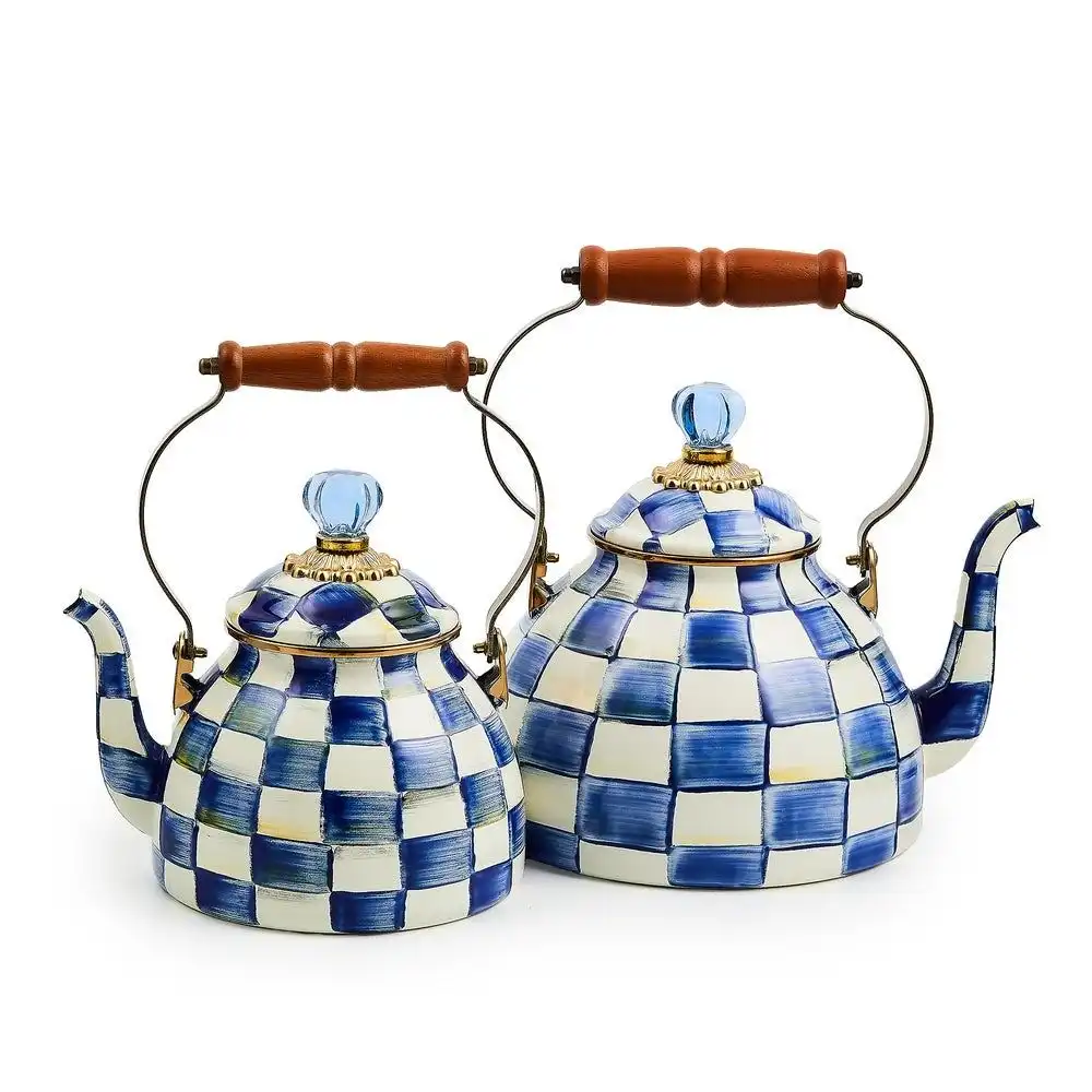 Alternative view of MacKenzie-Childs Royal Check 2 Qt. Tea Kettle