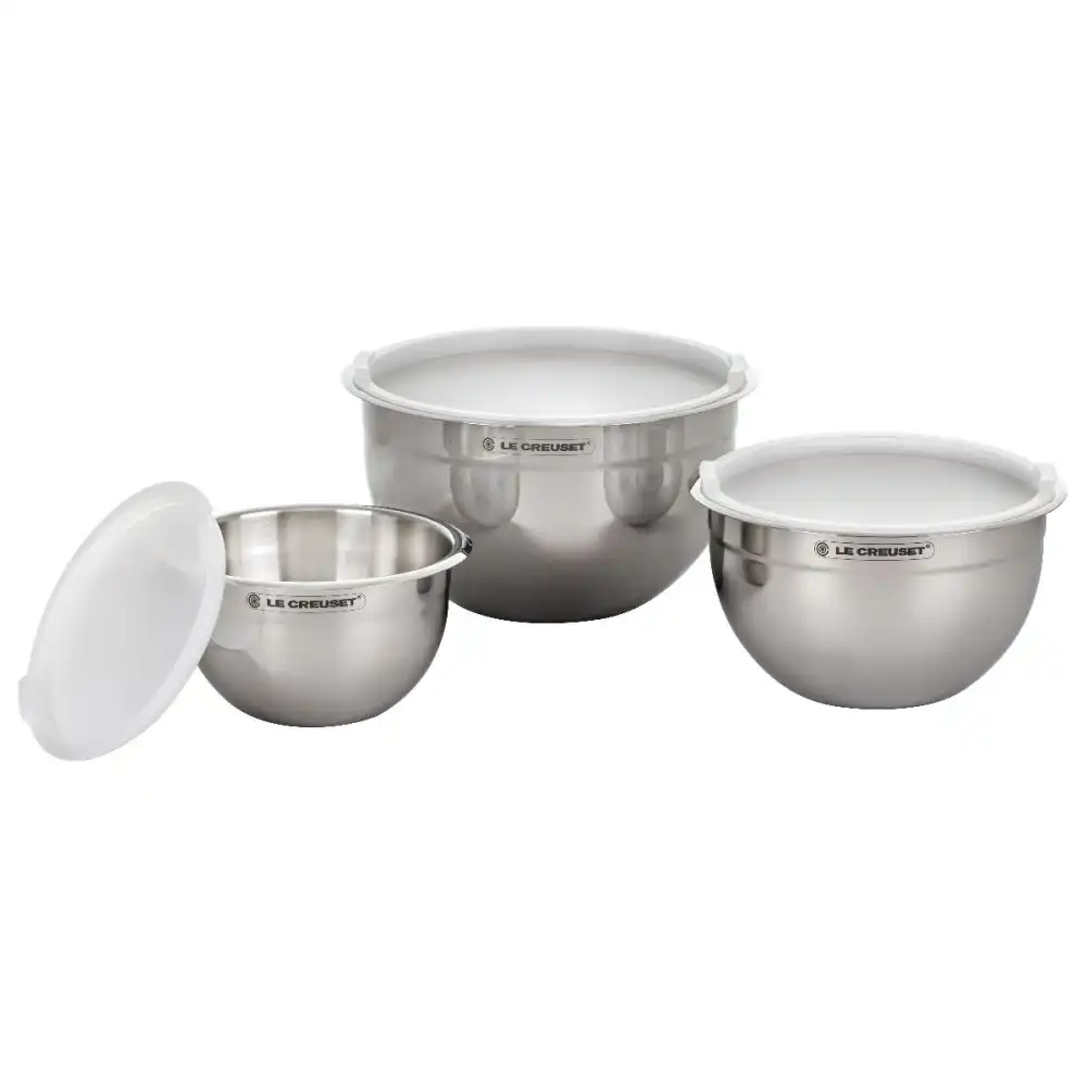 Le Creuset Nested Stainless Steel Mixing Bowls (Set of 3)