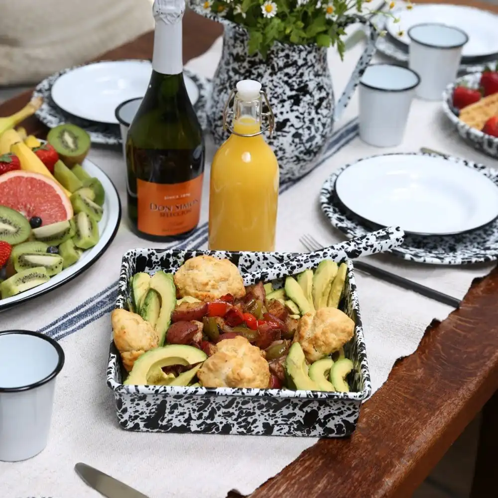 Alternative view of Crow Canyon Square Brownie Pan | Black Splatter