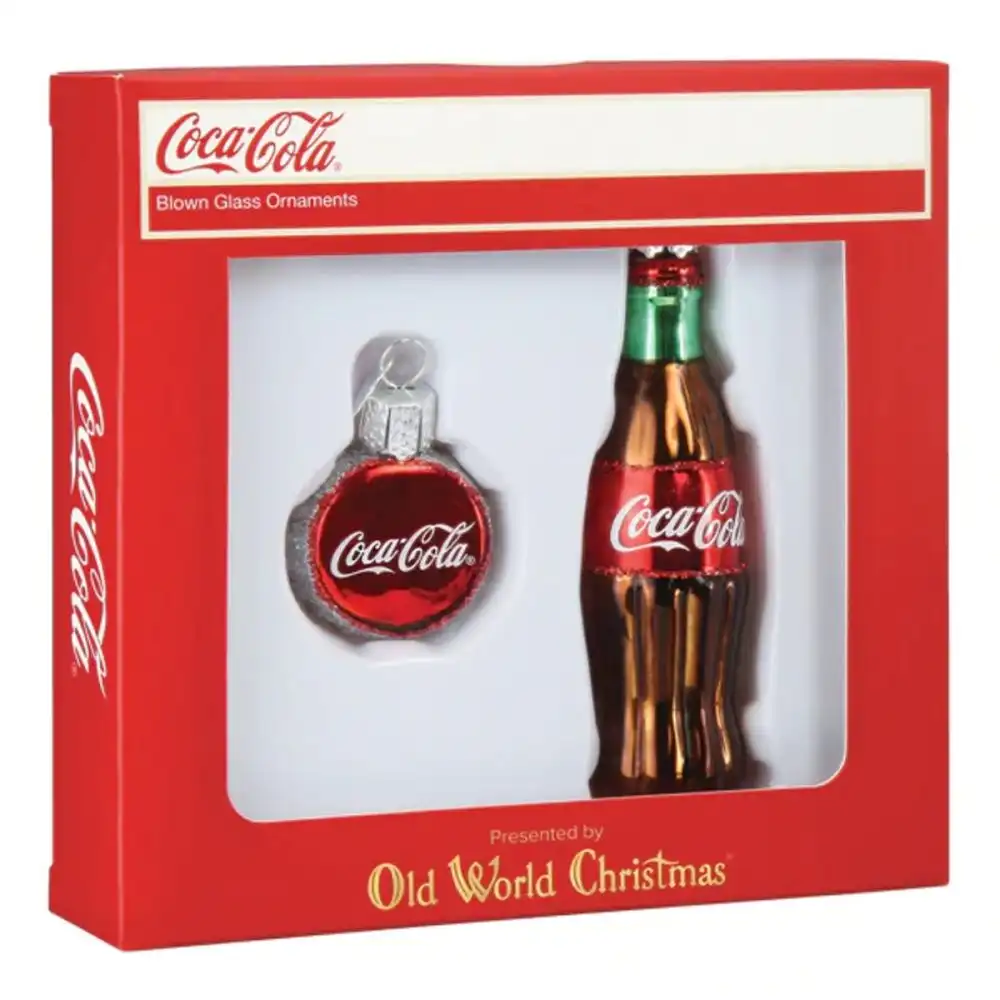 Old World Christmas Glass Ornament | Coca Cola Bottle Set