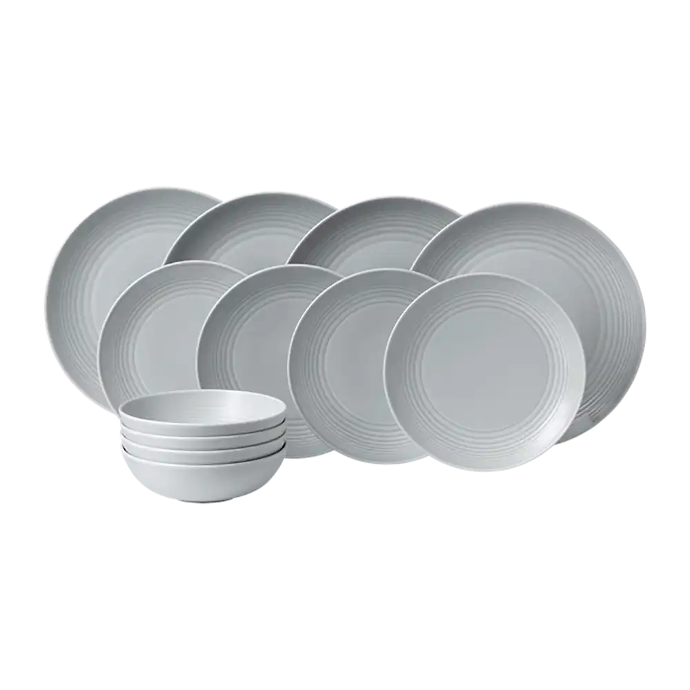 Gordon Ramsay Maze Collection 12-Piece Dinnerware Set | Light Grey