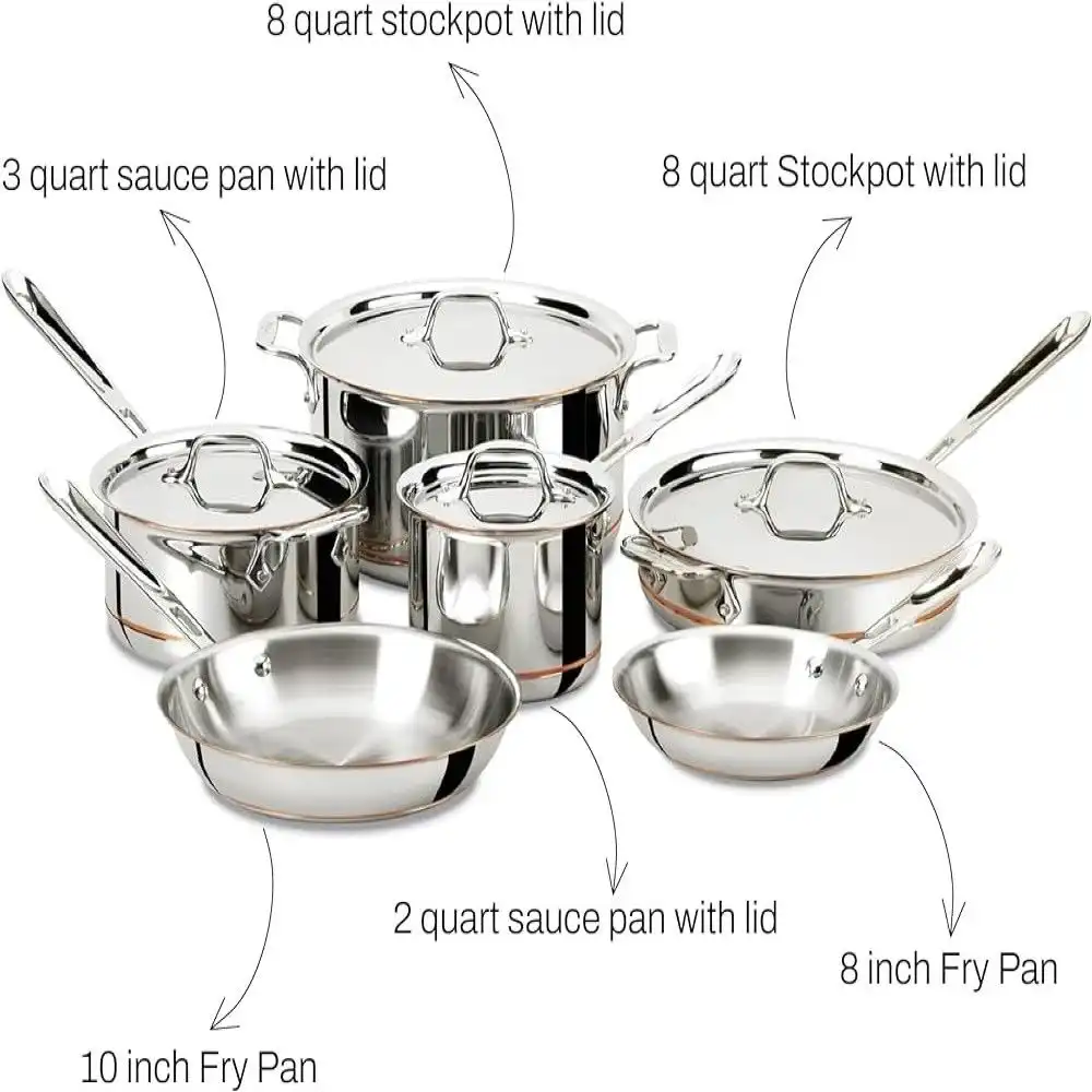 Alternative view of All-Clad Copper Core 5-Ply Bonded Stainless Steel Cookware Set | 10-Piece