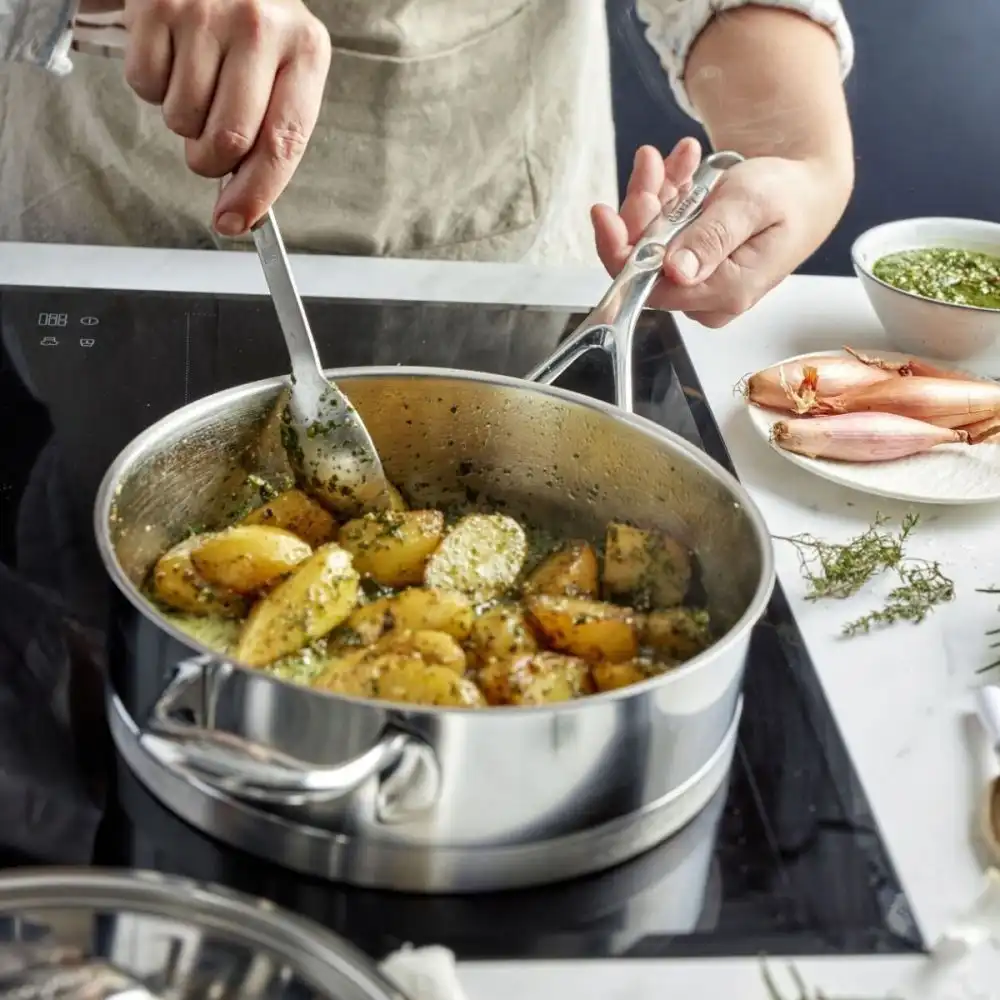 Demeyere Atlantis Saute Pan & Lid w/ Helper Handle - 5.1 Qt. Induction