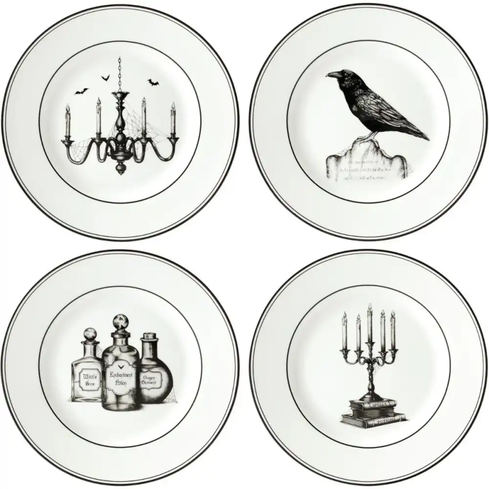 Lenox Vintage Halloween Dessert Plate Set | 4-Piece