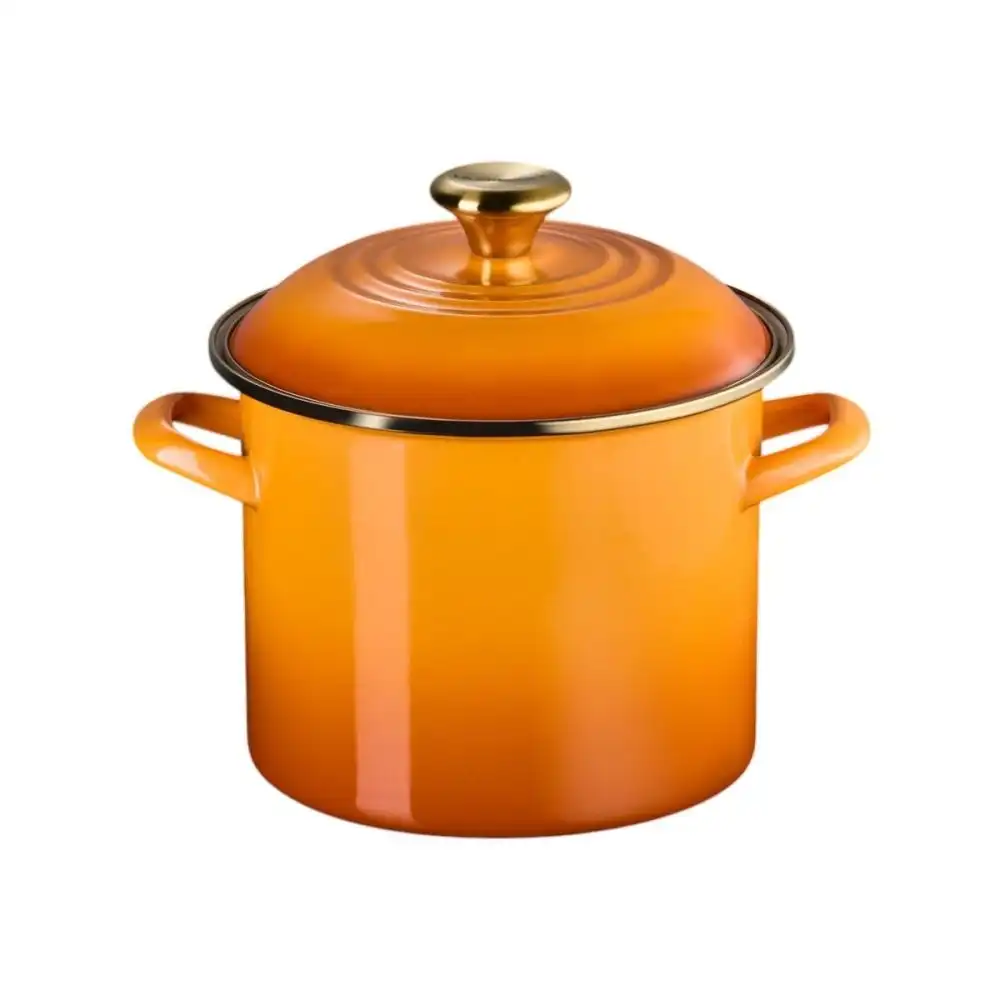 Le Creuset Traditional 6 Qt. Stockpot with Signature Gold Knob | Persimmon