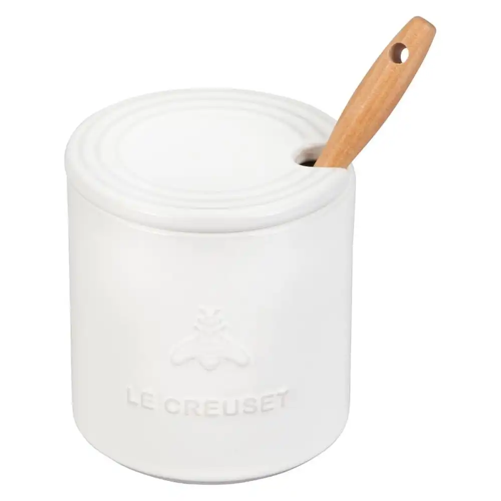 Le Creuset Signature Honey Pot with Dipper | White