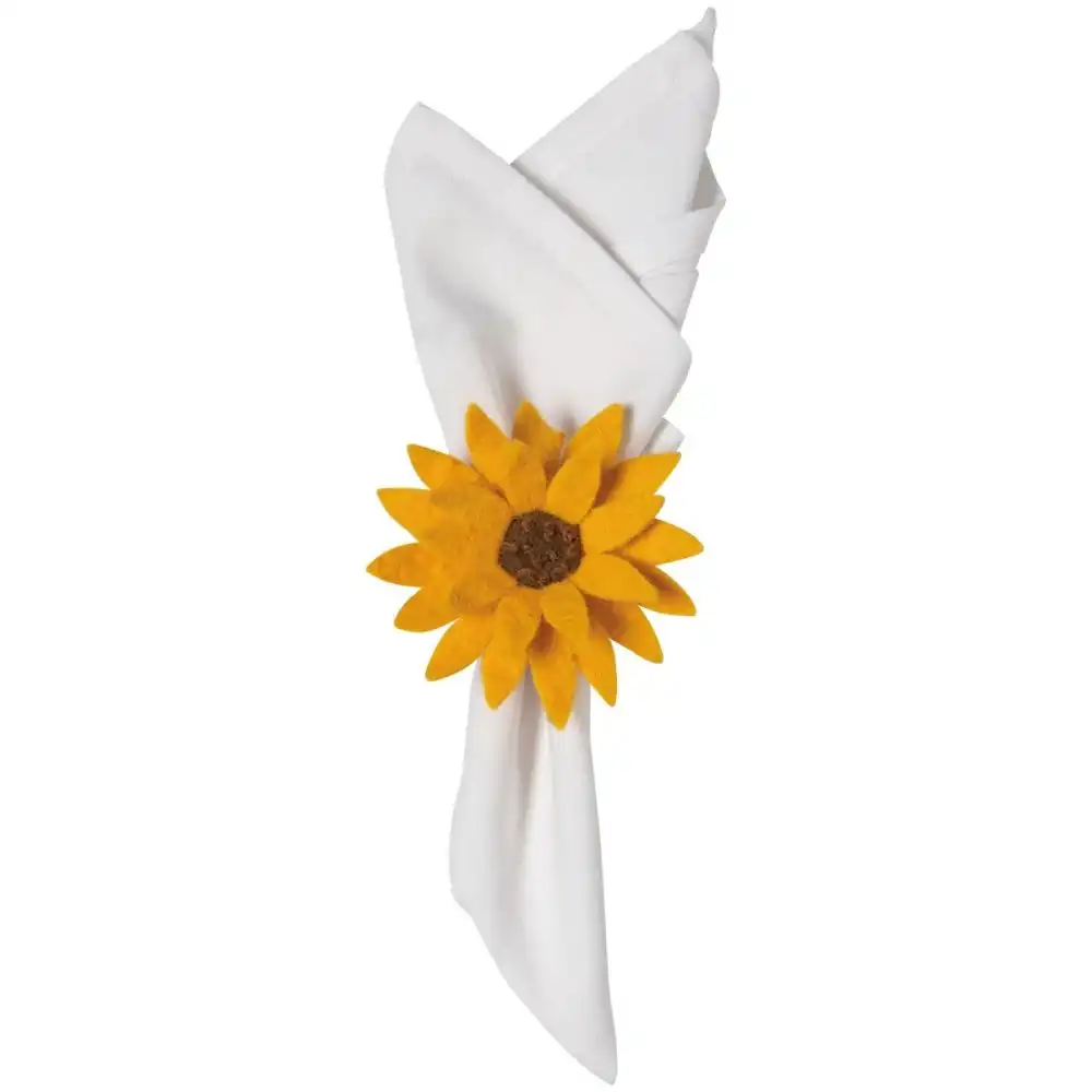 Alternative view of Now Designs by Danica Felt Napkin Ring | Sunflower Splendor