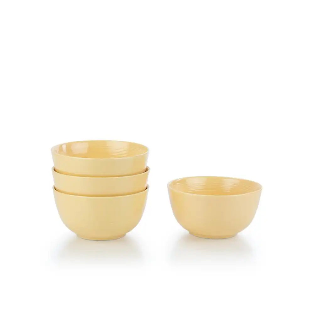 Everything Kitchens Colorful Glazed 6" 26oz Bowls (Set of 4) | Butter Yellow