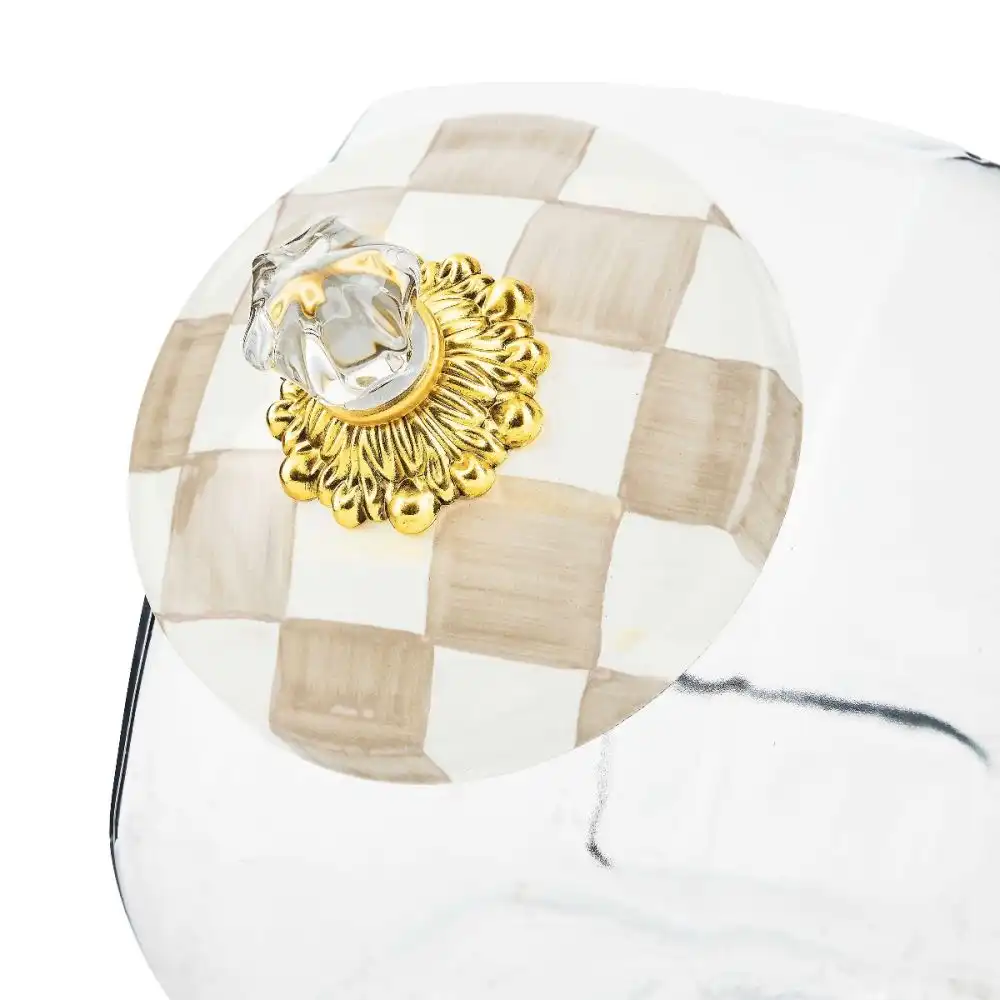 Alternative view of MacKenzie-Childs Cookie Jar with Mocha Check Lid