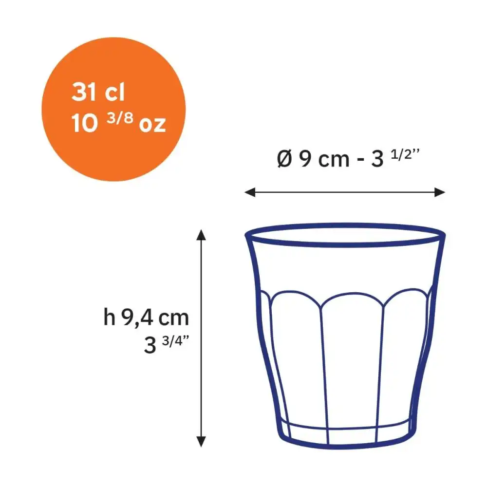 Alternative view of Duralex 10.87oz Picardie Grey Tumbler | Set of 6