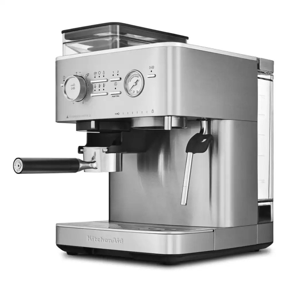 Alternative view of KitchenAid Semi-Automatic Espresso Machine with Burr Grinder | Brushed Stainless Steel