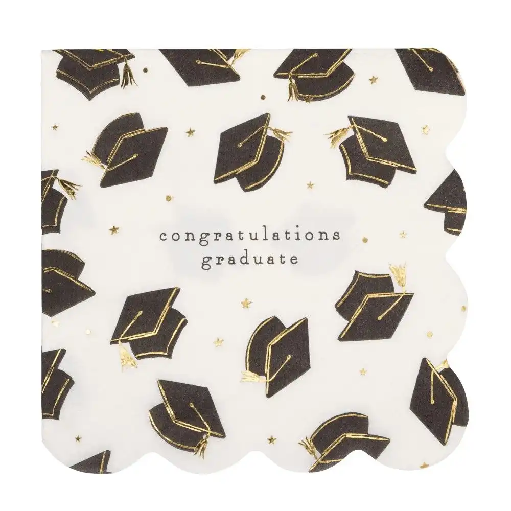 My Mind's Eye Grad Hat Scatter Cocktail Napkin | 24-Piece