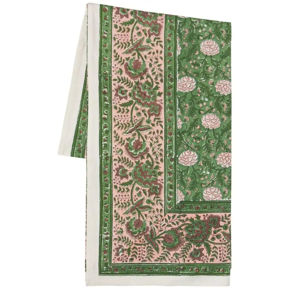 Alternative view of Danica Heirloom 60" x 90" Block Print Tablecloth | Peony
