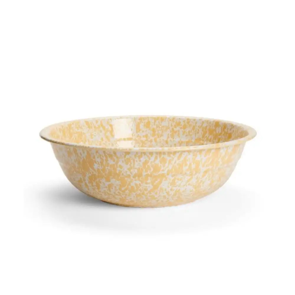 Crow Canyon Enamelware 8 Qt. Medium Basin | Yellow Splatter