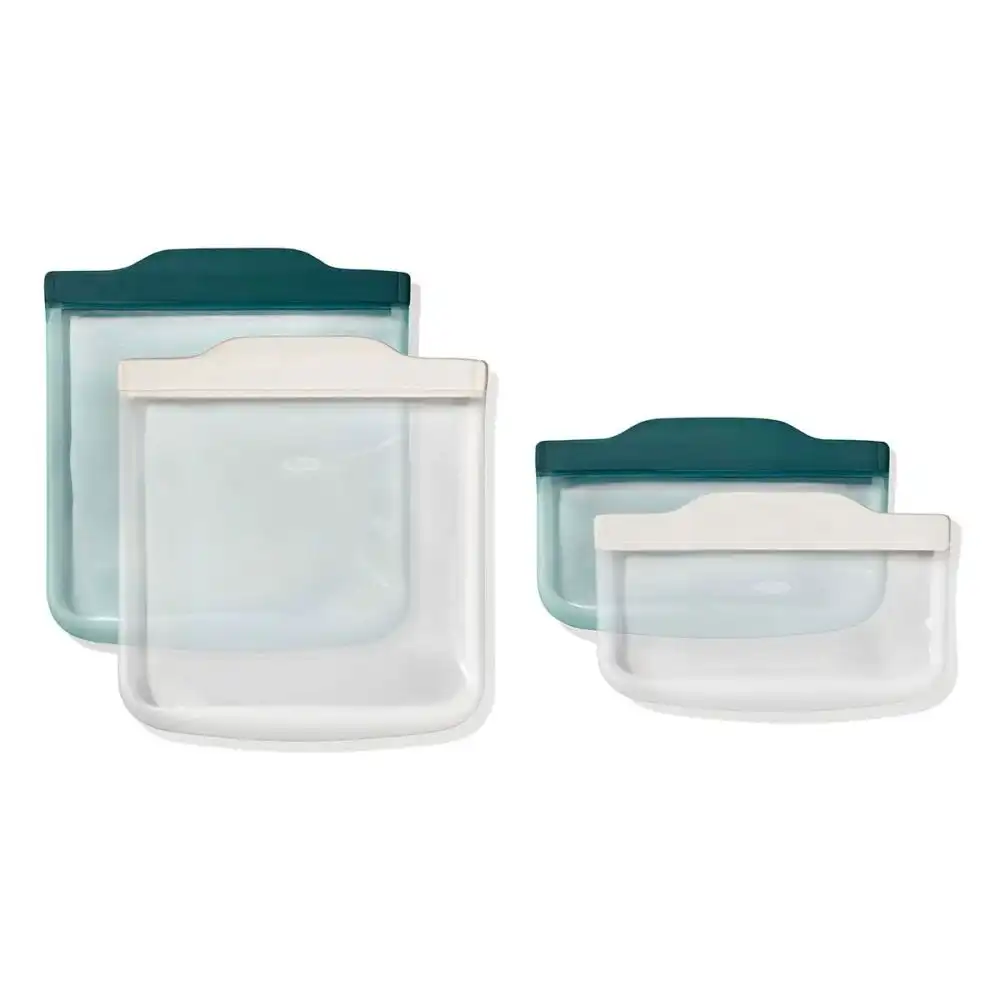 OXO Good Grips Silicone Reusable Bags 4-Piece Lunch Set | Oat and Lagoon