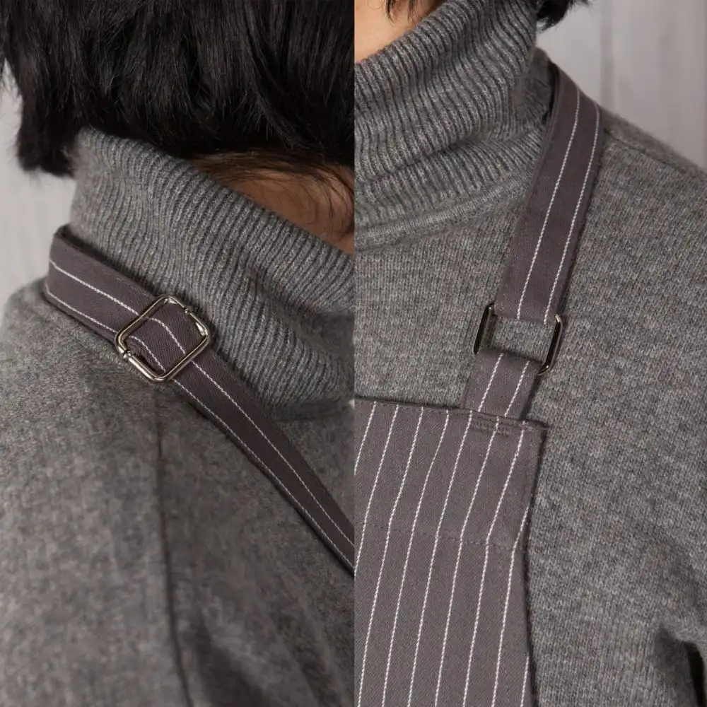 Alternative view of Now Designs by Danica Basic Apron | Granite Pinstripe