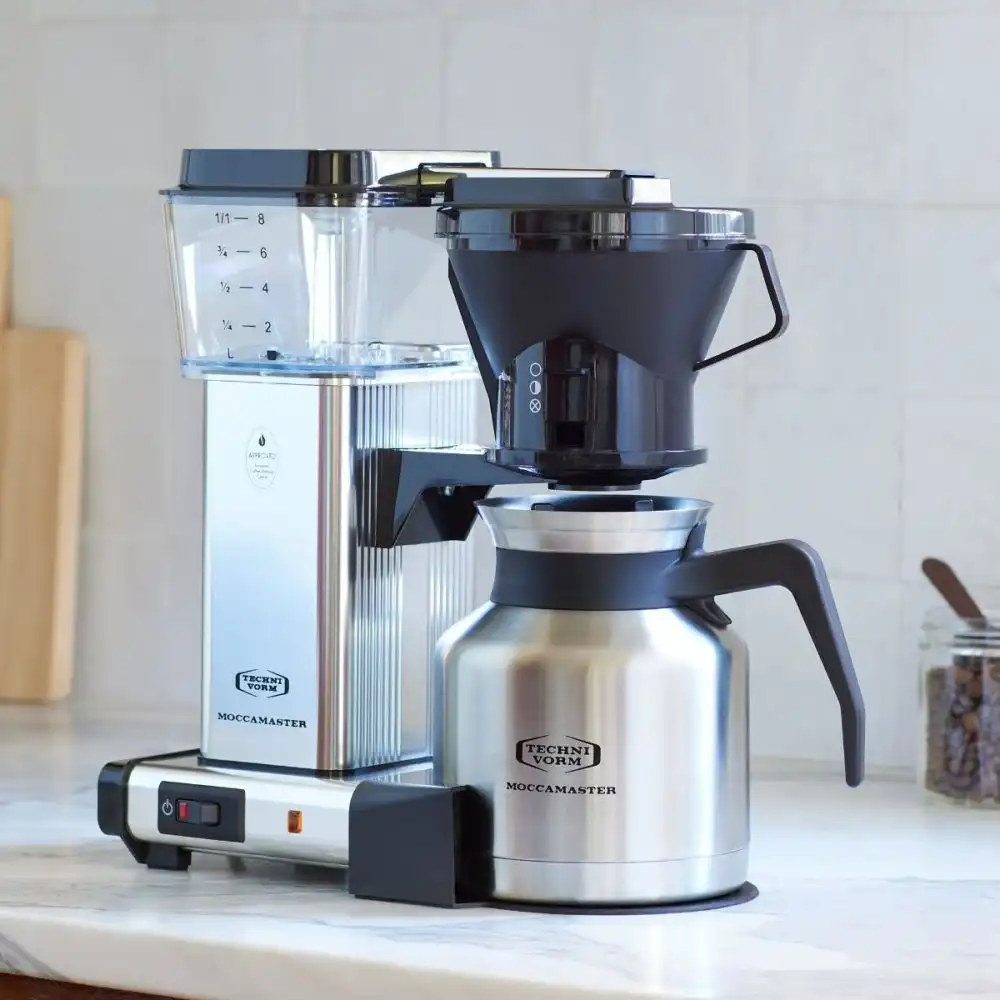 Alternative view of Moccamaster KBTS Manual-Adjust Drip-Stop Coffee Maker (32 oz Thermal Carafe) | Polished Silver