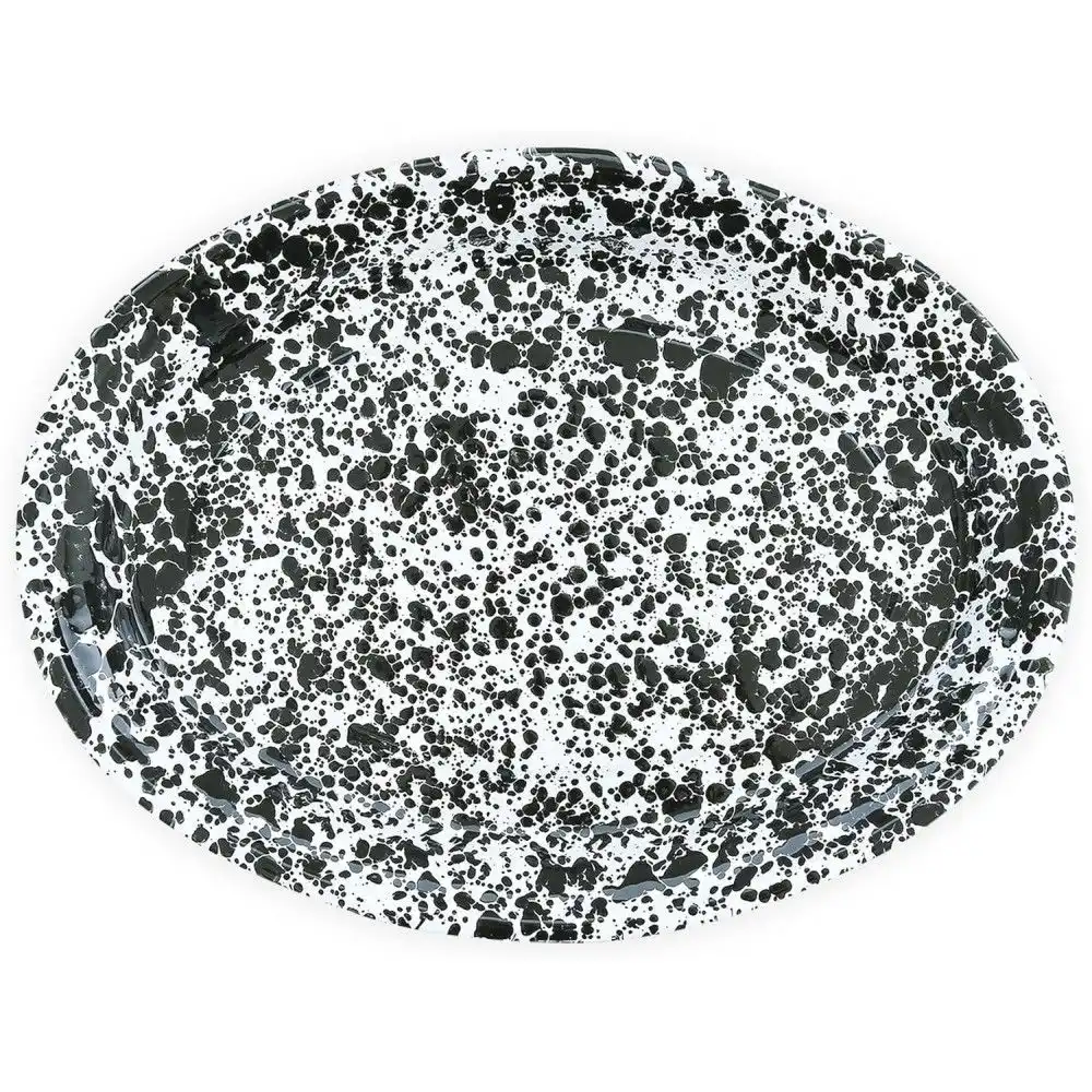 Crow Canyon 17.5" Oval Platter | Black Splatter