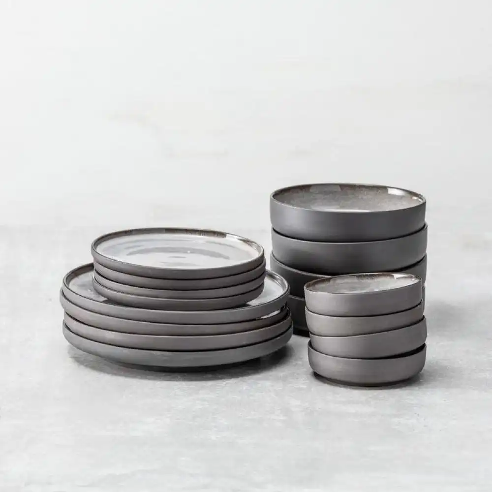 Alternative view of Fortessa Northern Lights 16-Piece Dinnerware Set | Borealis Silt