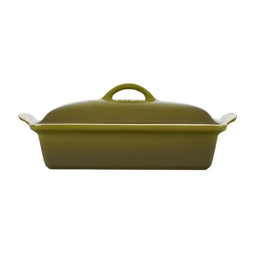 Alternative view of Le Creuset Heritage 4 Qt. Rectangular Covered Casserole | Olive
