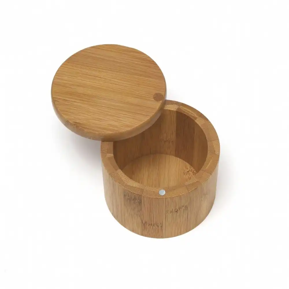 Lipper International Bamboo Salt Box with Swivel Cover
