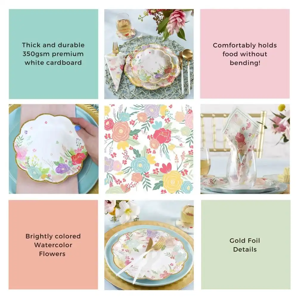 Alternative view of Kate Aspen Garden Blooms 62-Piece Party Tableware Set