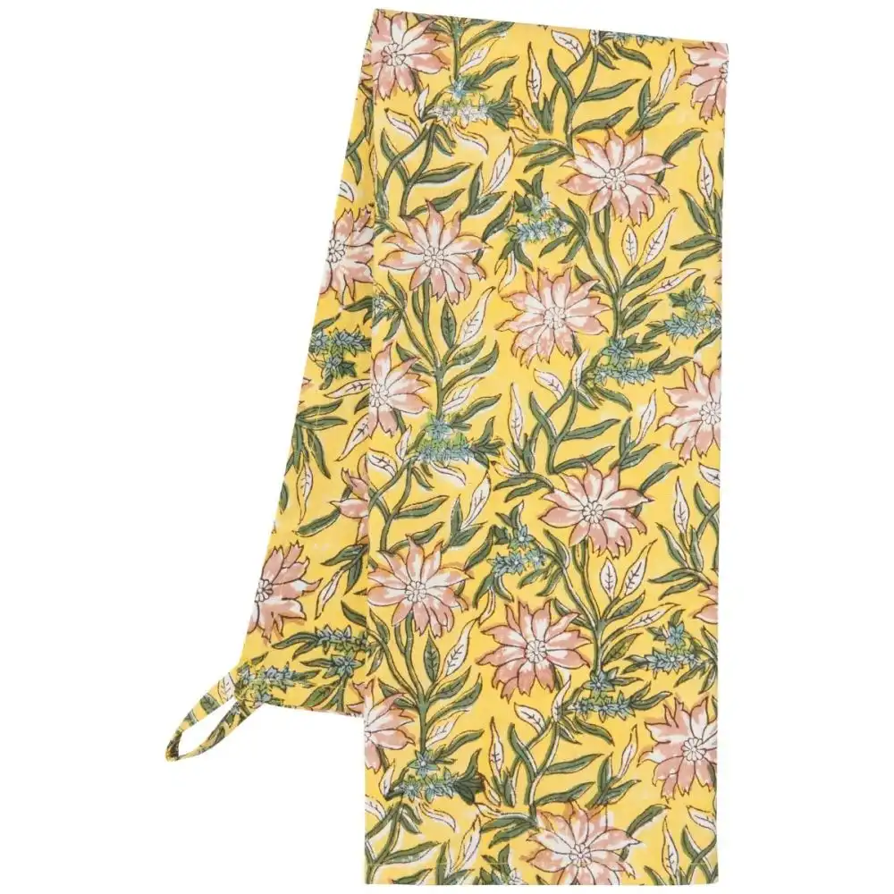 Alternative view of Danica Heirloom Block Print Dishtowel | Clematis