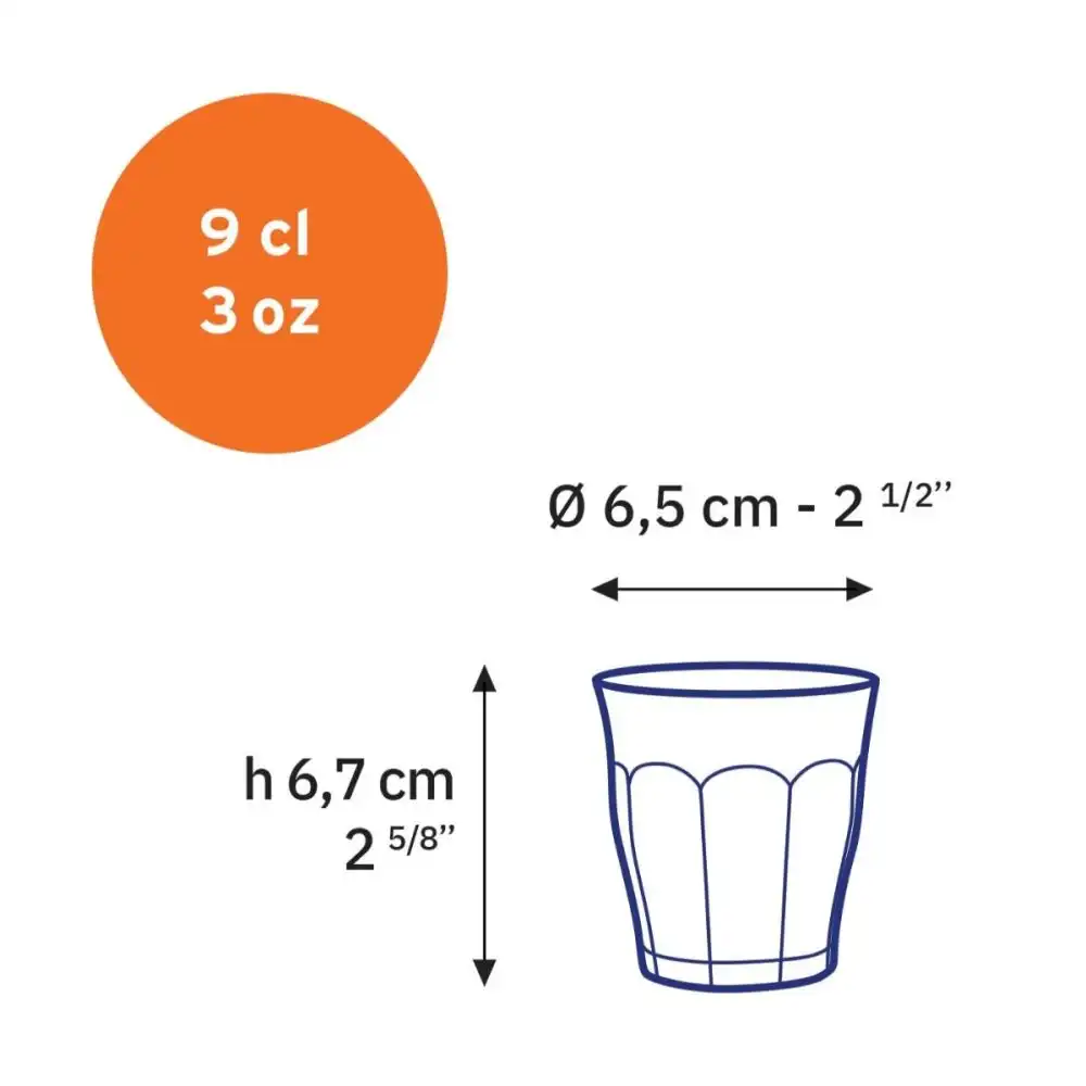 Alternative view of Duralex 3.25oz Picardie Clear Tumbler | Set of 6
