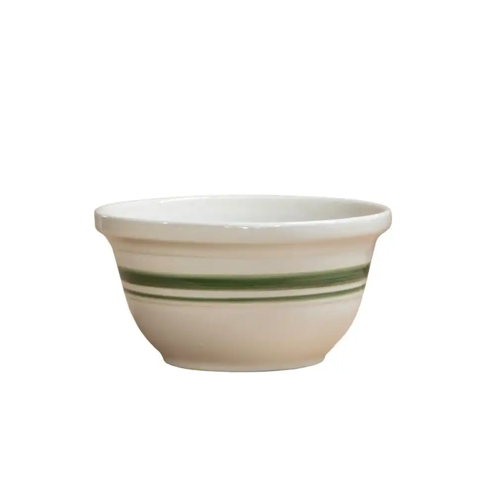 Ohio Stoneware 12" Dominion Mixing Bowl | Green Stripe