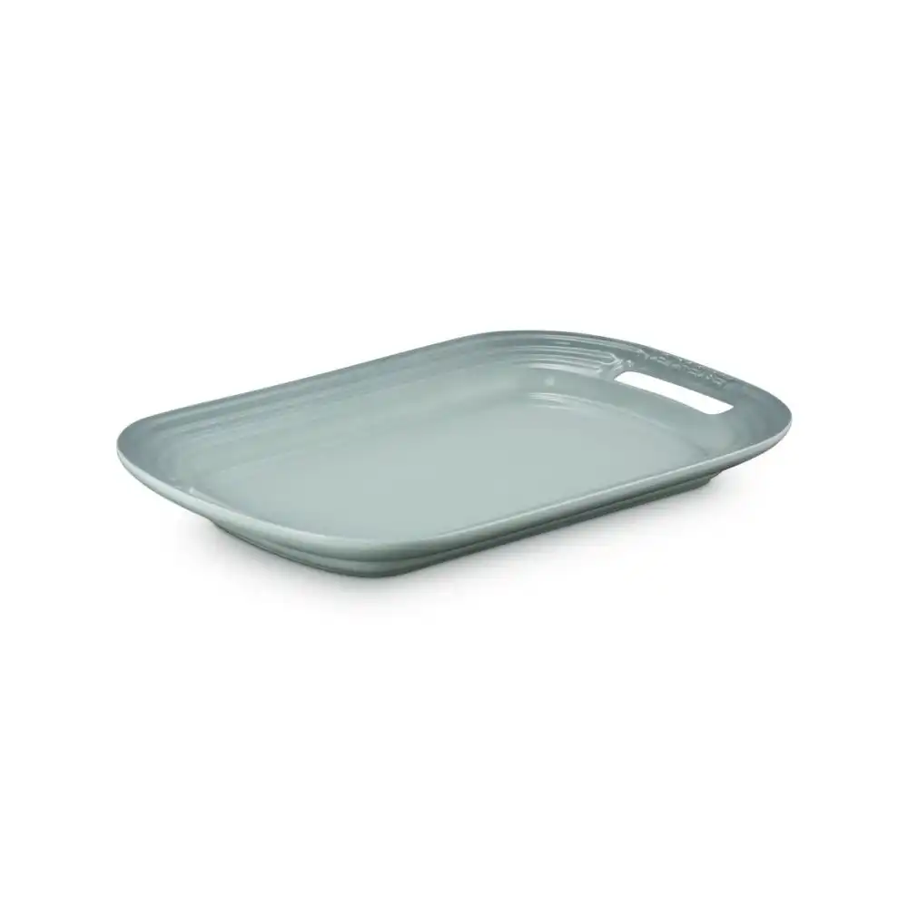 Alternative view of Le Creuset 14" Stoneware Serving Platter | Sea Salt