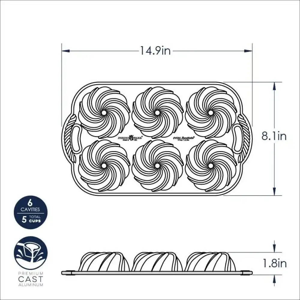 Alternative view of Nordic Ware Premier Gold Swirl Bundtlette Pan