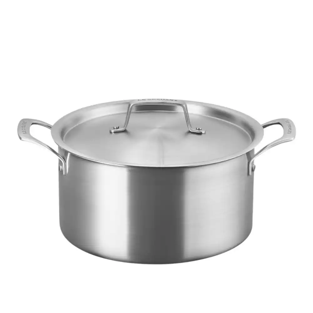 Le Creuset Essential Stainless Steel 6.25 Qt. Deep Round Stockpot with Lid