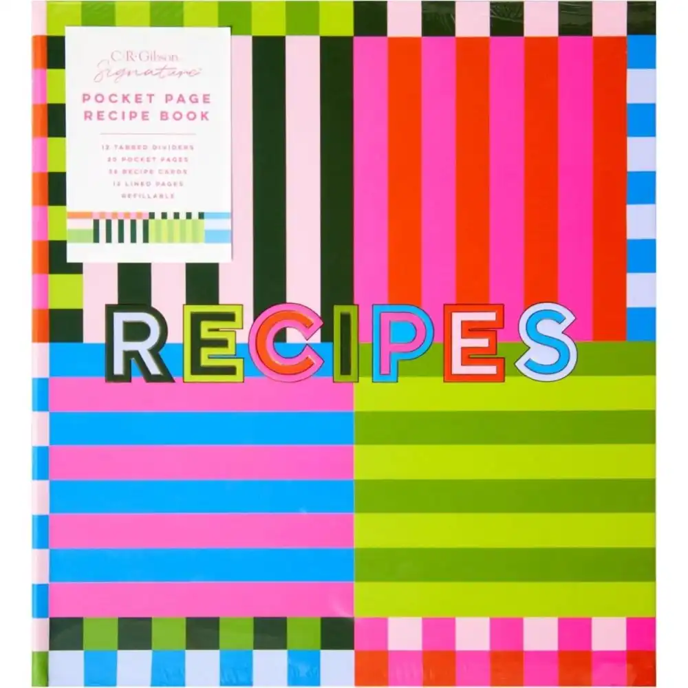 Alternative view of C.R. Gibson Kitchen Recipe Binder and Cards | Bold Stripes